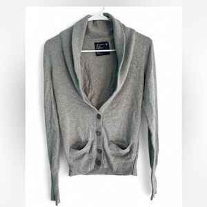 American Eagle Outfitters Women's Gray Button Cardigan